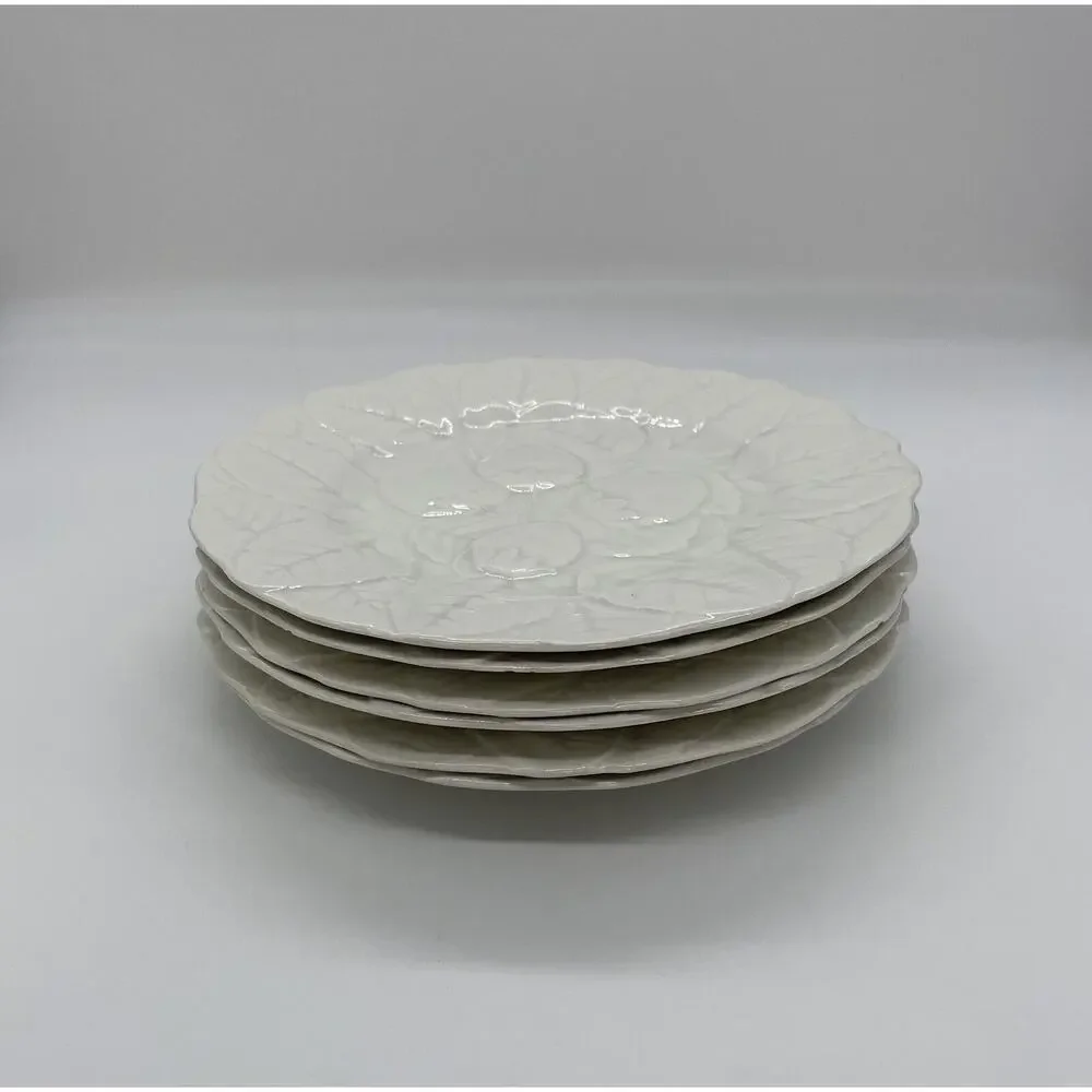 Majolica Embossed Strawberries Set of 6 Salad Plates Fondeville Alverez Spain